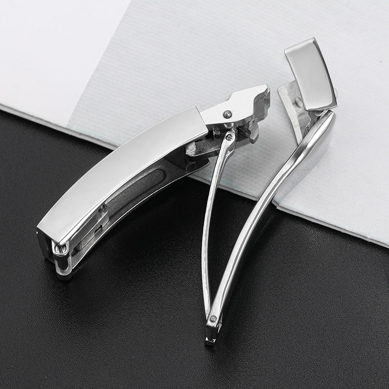 Adjustable Stainless Steel Watchband Buckle Solid Brushed Mid polised clasp - Image 12