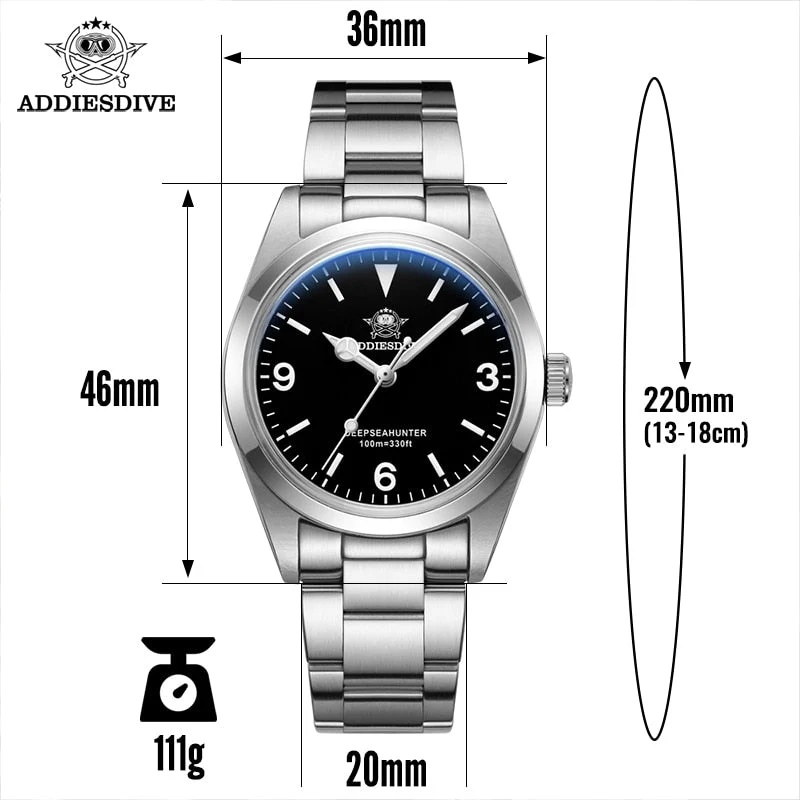 Addiesdive 36mm Sapphire Crystal Quartz Watch AD2023 - Image 9