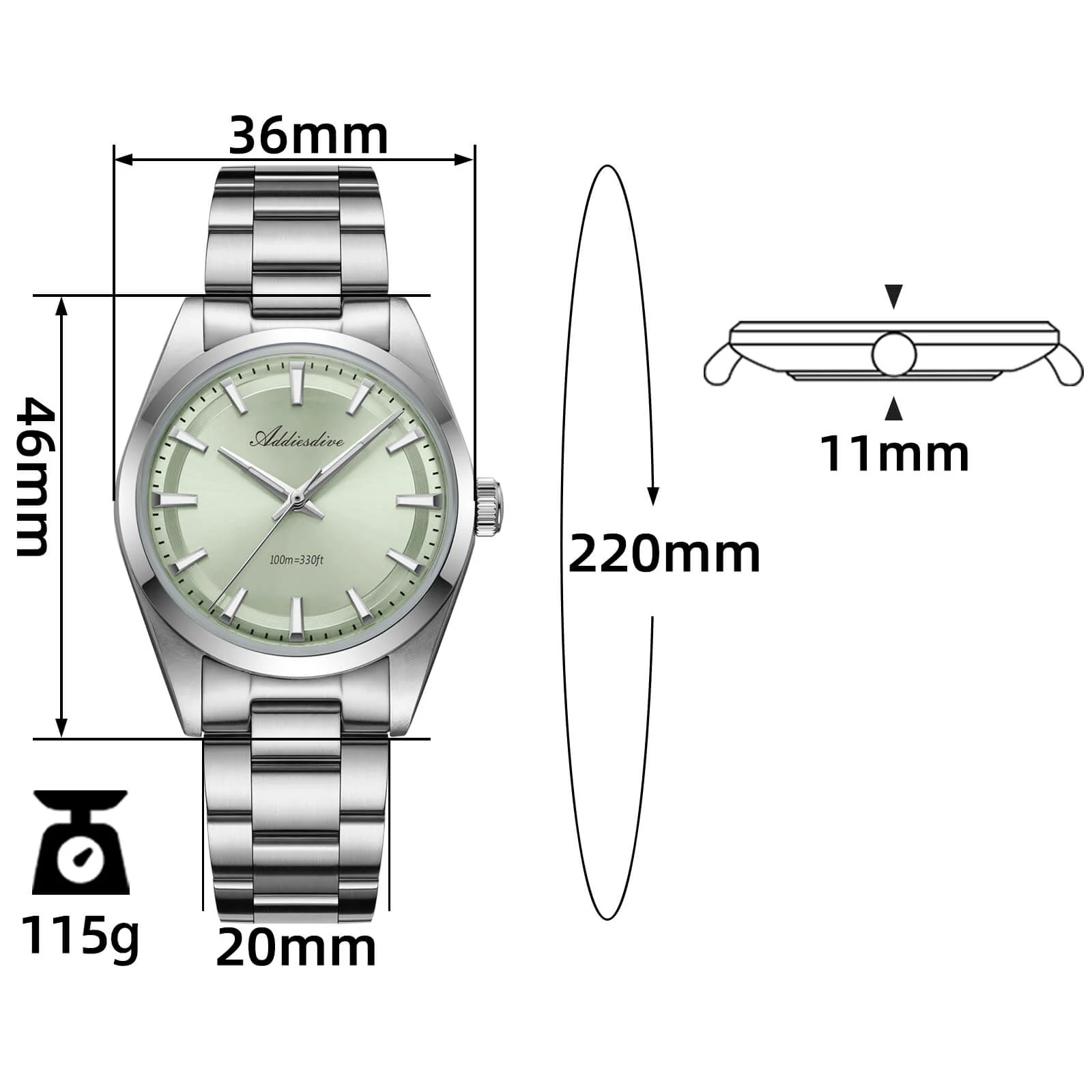 ★New Year Sale★Addiesdive 36mm VH31 Quartz Watch AD2066 - Image 4