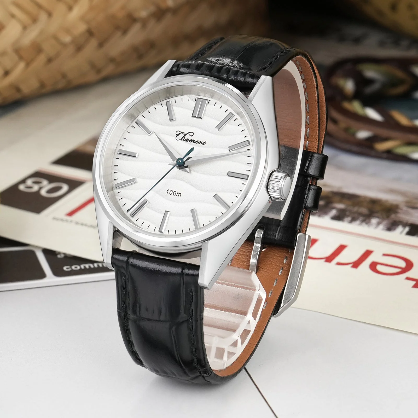 Chameri 37mm VH31 Sweep Second Quartz Watch GS04 - Image 12
