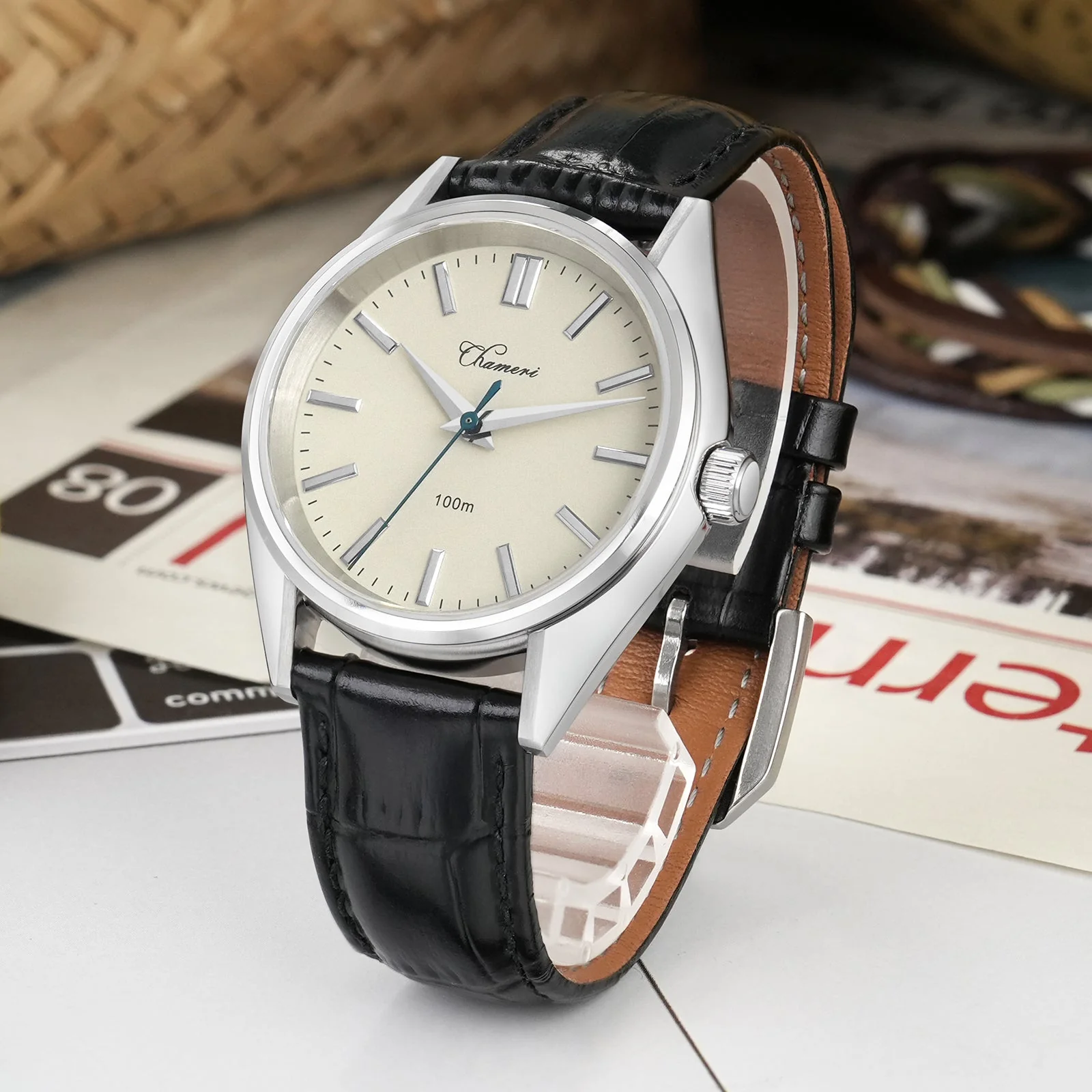 Chameri 37mm VH31 Sweep Second Quartz Watch GS04 - Image 5
