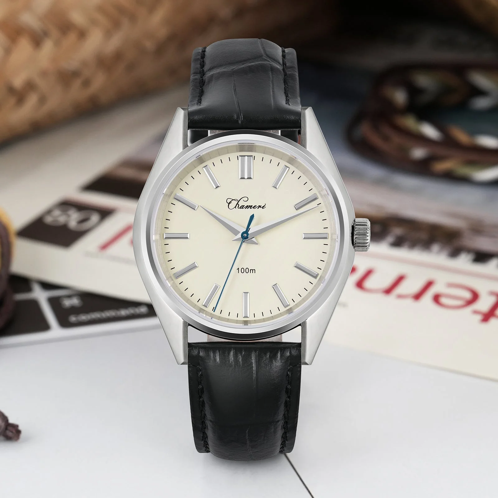 Chameri 37mm VH31 Sweep Second Quartz Watch GS04 - Image 6