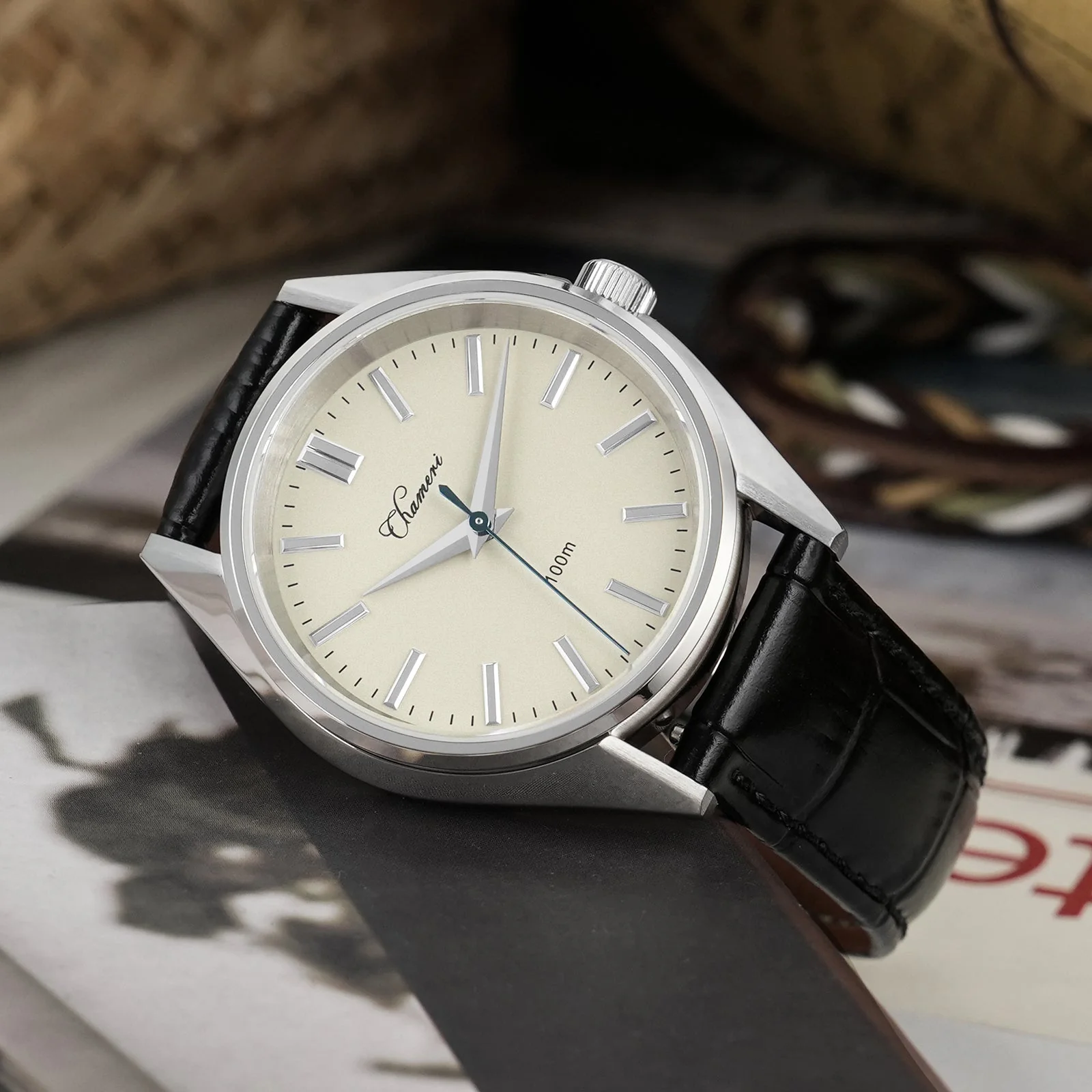 Chameri 37mm VH31 Sweep Second Quartz Watch GS04 - Image 7