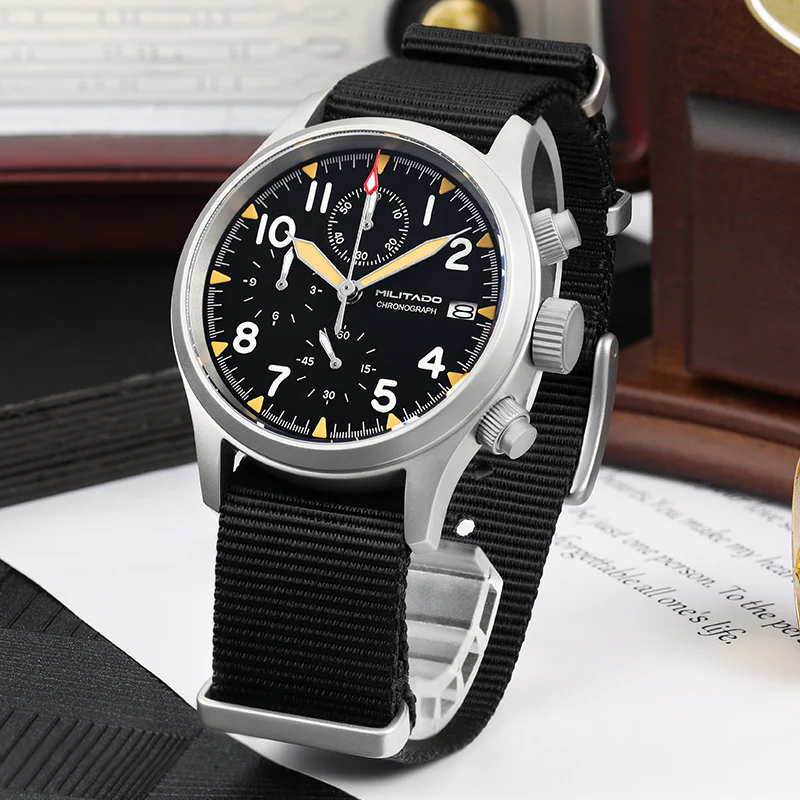 Militado Retro VK67 Quartz Chronograph Watch - 3 Dial - Image 7