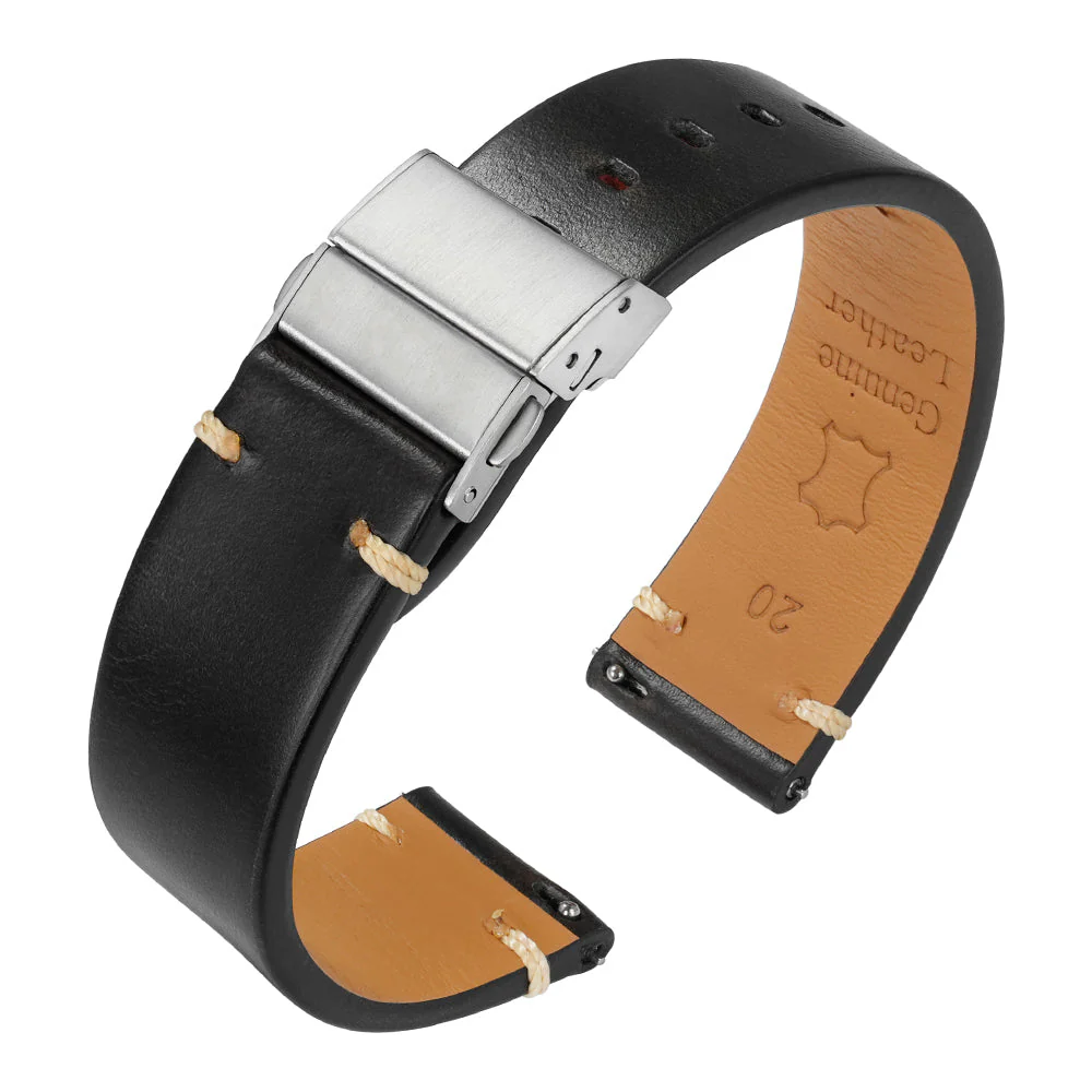 Waxed Leather Watch Strap