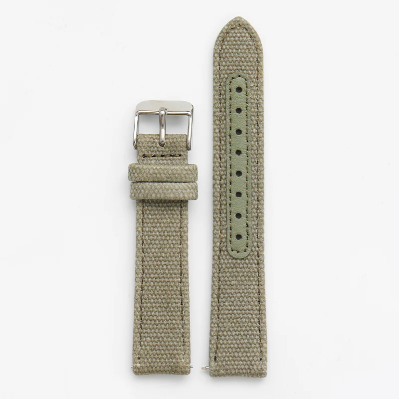 Leather Nylon Canvas Strap Watchband - Image 7