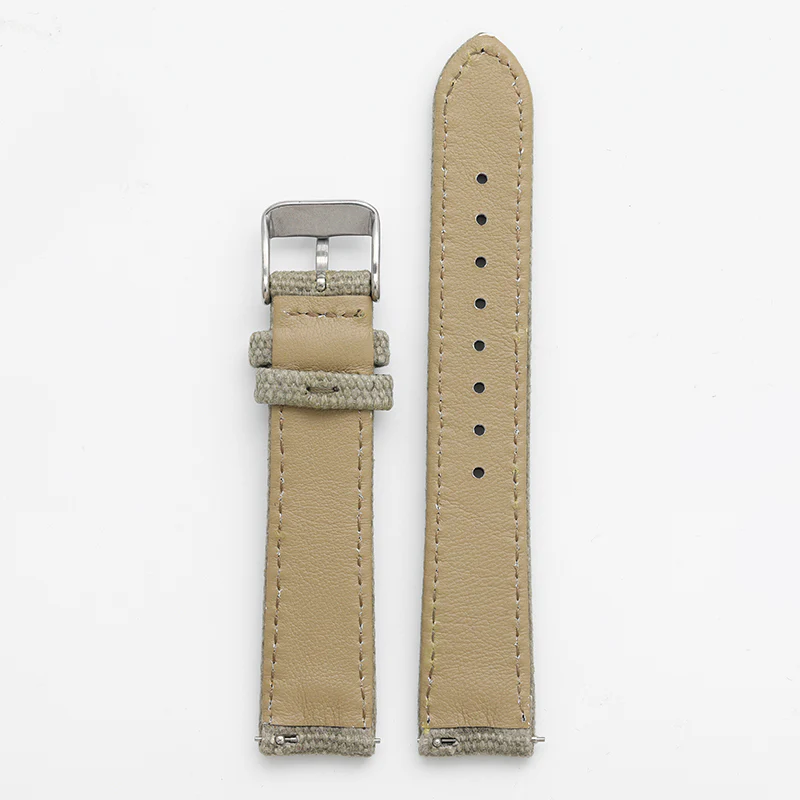 Leather Nylon Canvas Strap Watchband - Image 8