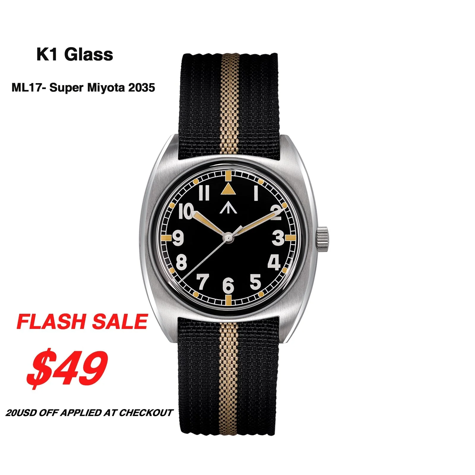Militado Vintage 36mm Military Watch W10 Remake ML17 - Image 32