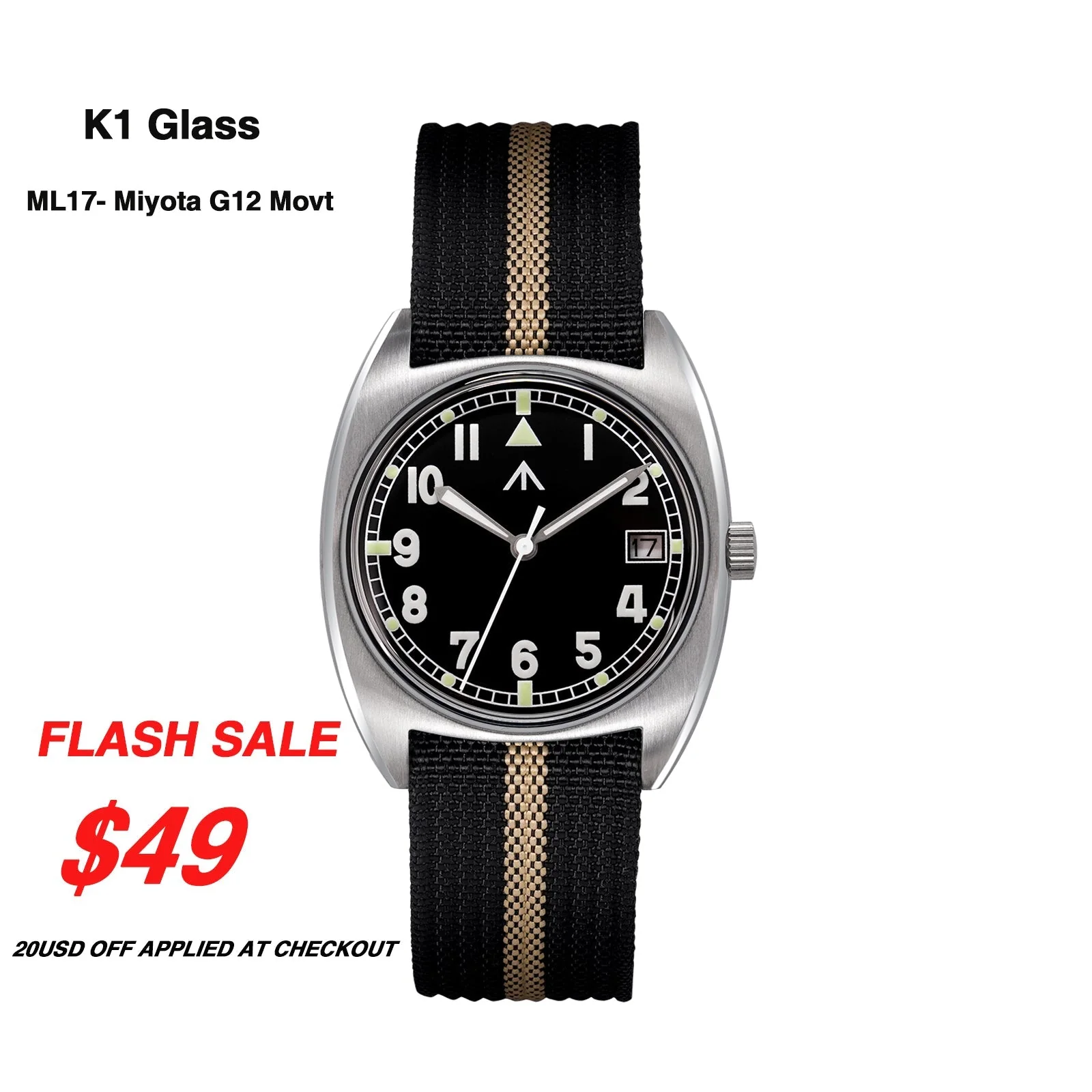 Militado Vintage 36mm Military Watch W10 Remake ML17 - Image 34