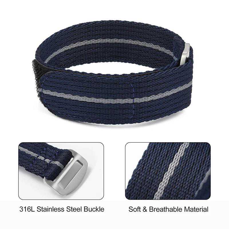 20mm/22mm Soft Nylon Magic Tape Watchband - Image 14