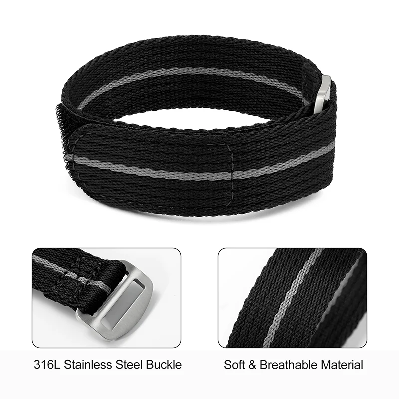 20mm/22mm Soft Nylon Magic Tape Watchband - Image 7