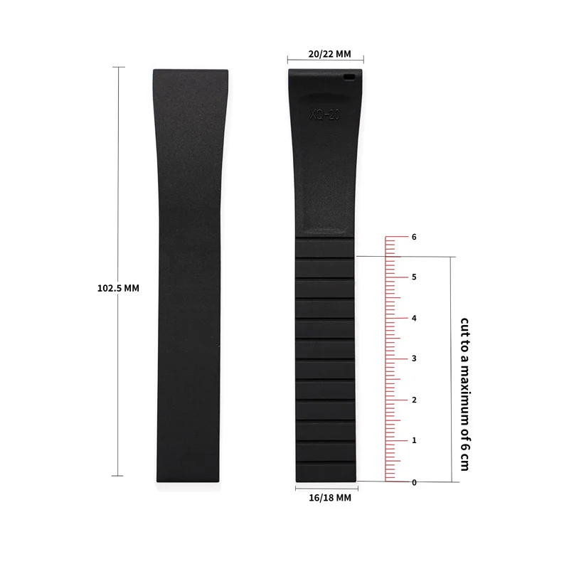 ★SuperDeal★ Cut-to-Size FKM Rubber Watch Strap - Image 23