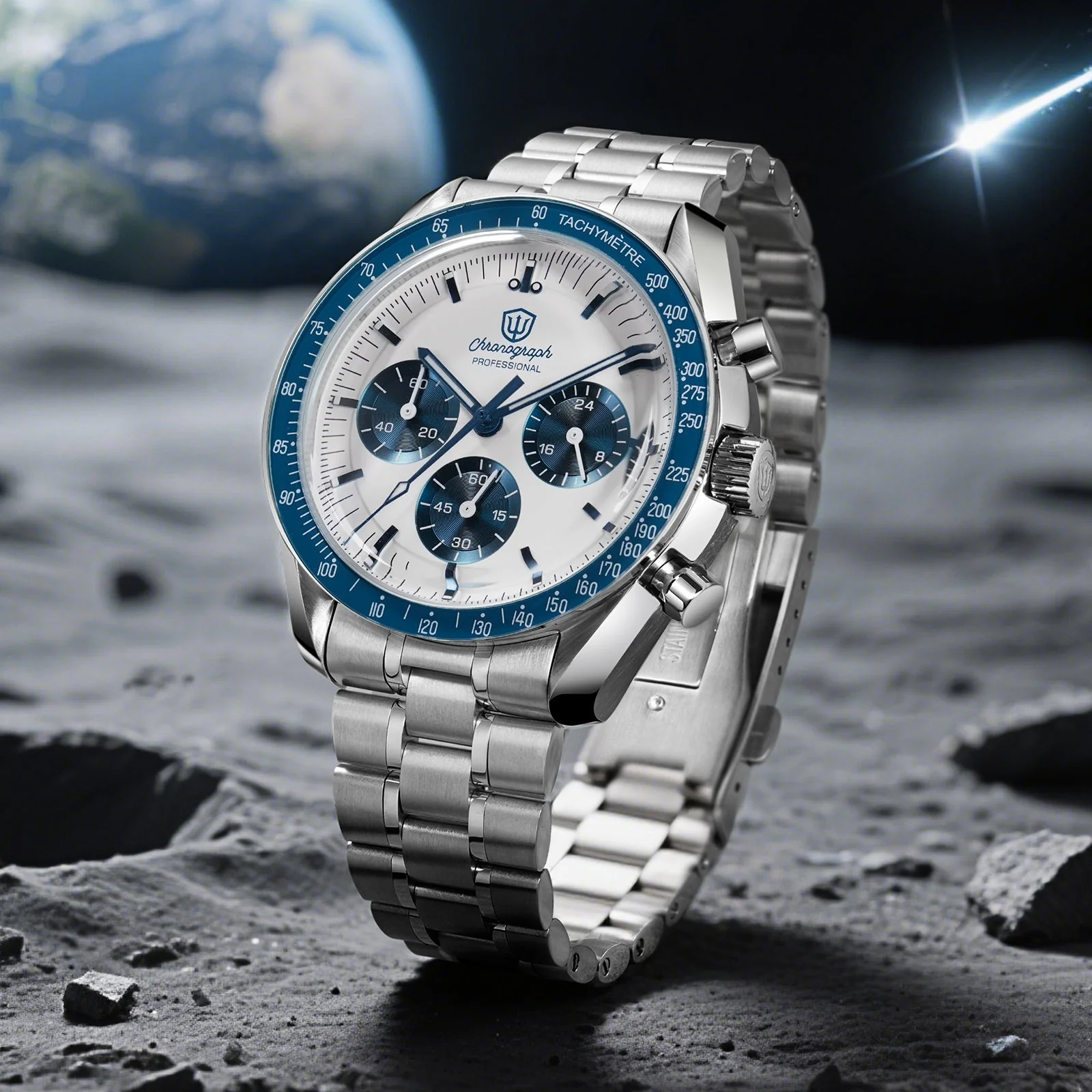 Watchdives 39mm VK63 Chronograph Watch WD1863 - Panda Collection - Image 8