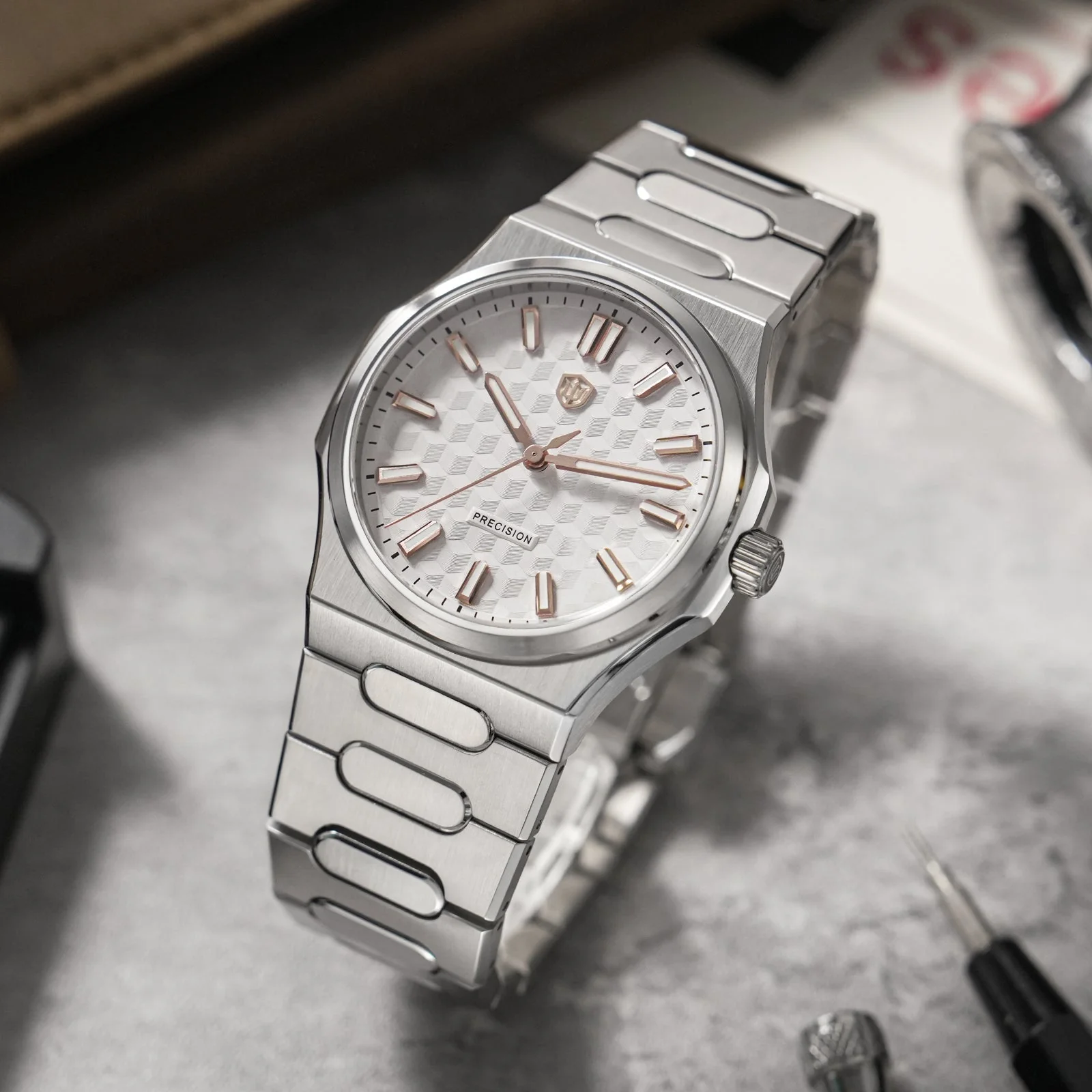 Watchdives Premier WD0016B Square-Block Faceted Dial Original Design - Image 11