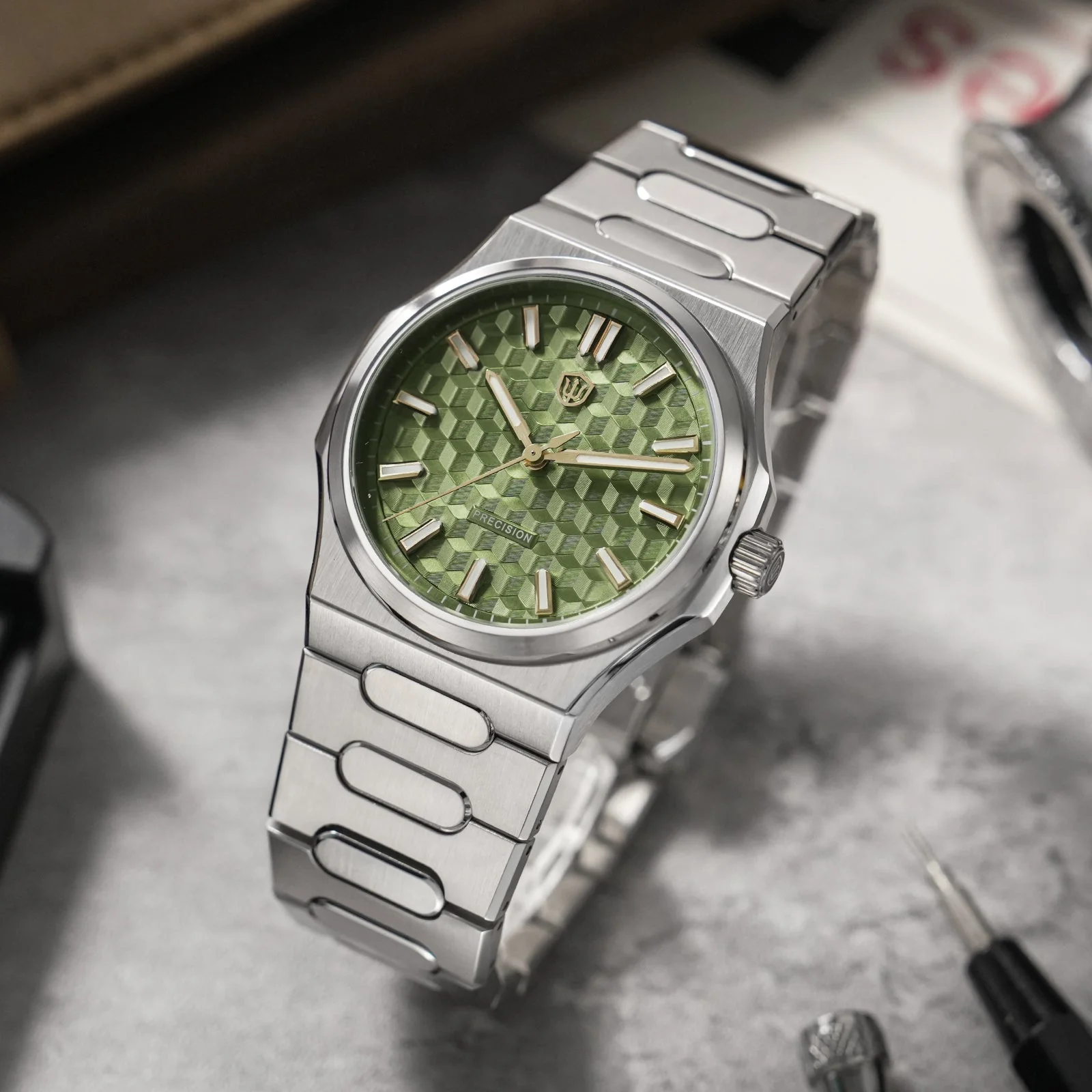 Watchdives Premier WD0016B Square-Block Faceted Dial Original Design - Image 13