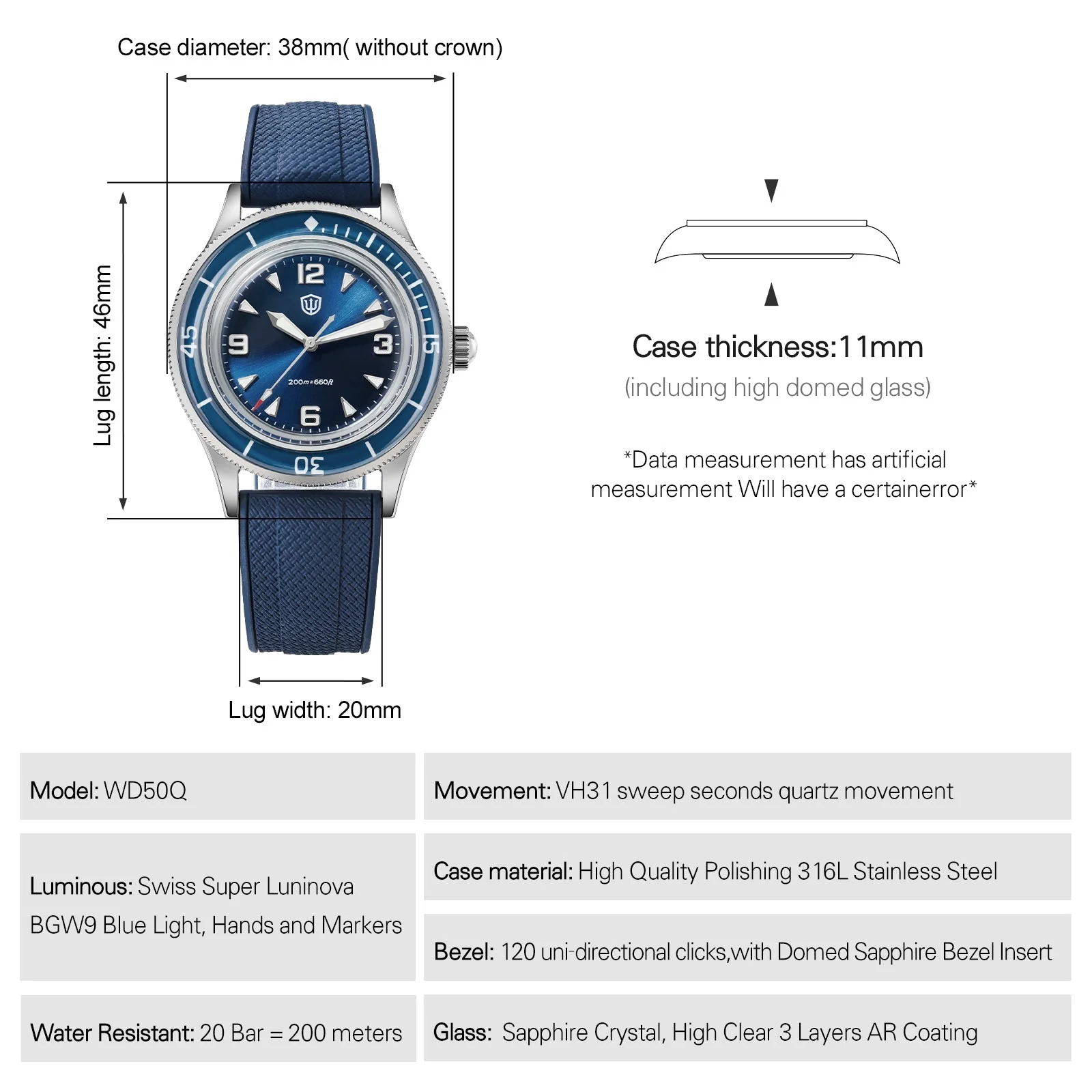 Watchdives WD50Q 50-Fathoms VH31 Dive Watch - Image 36