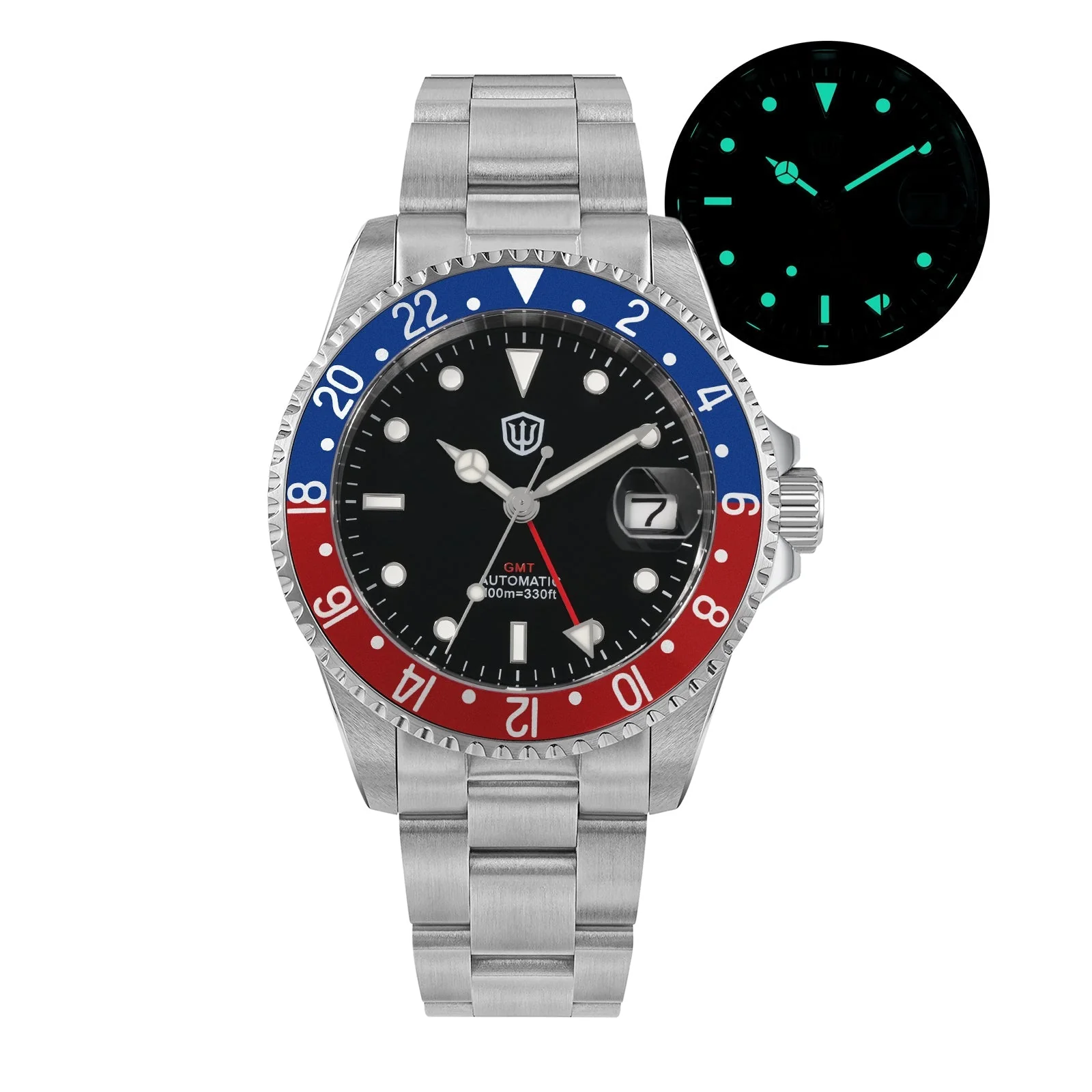 Watchdives WD0014 Aluminum Bezel Vintage NH34 GMT Watch - Image 2