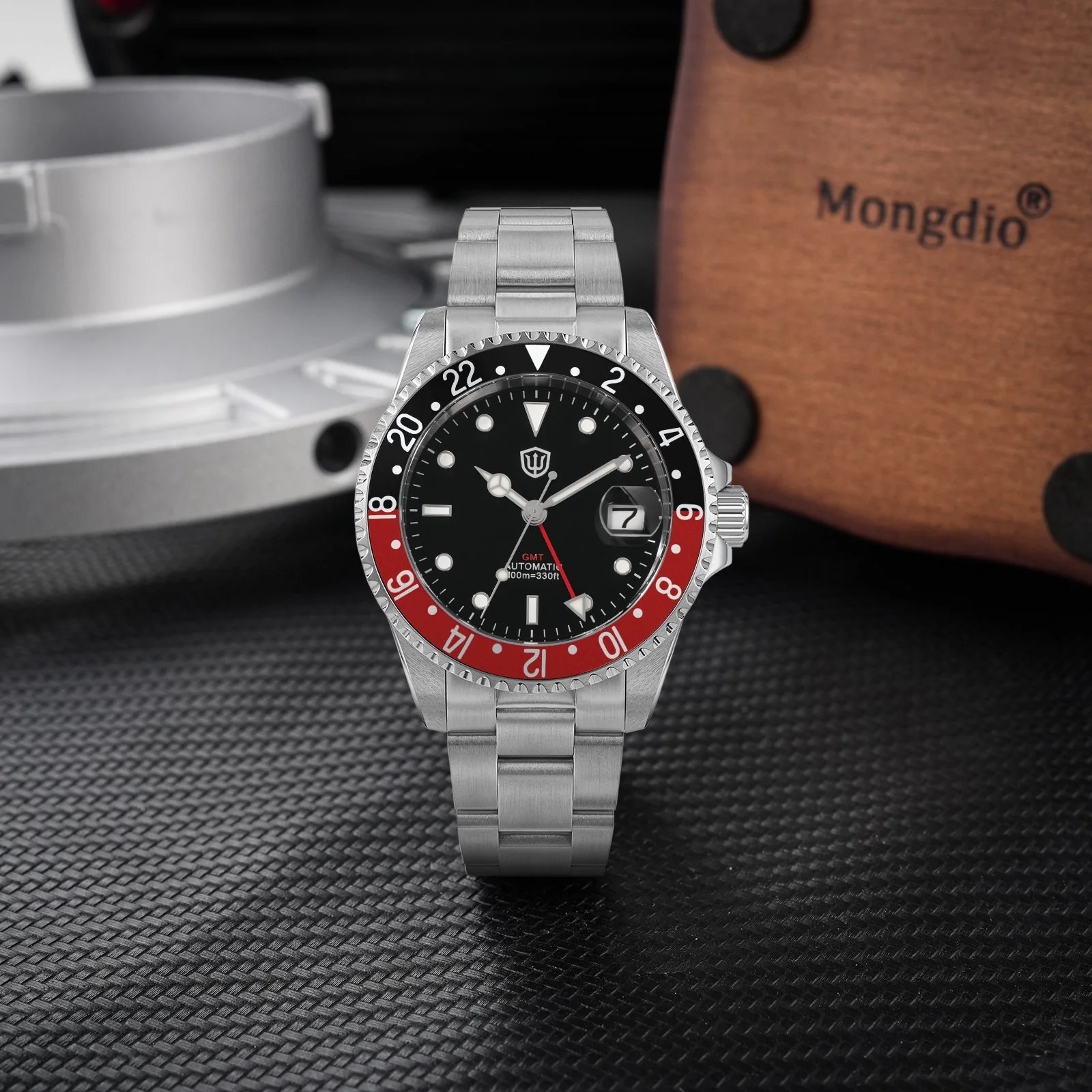 Watchdives WD0014 Aluminum Bezel Vintage NH34 GMT Watch - Image 4