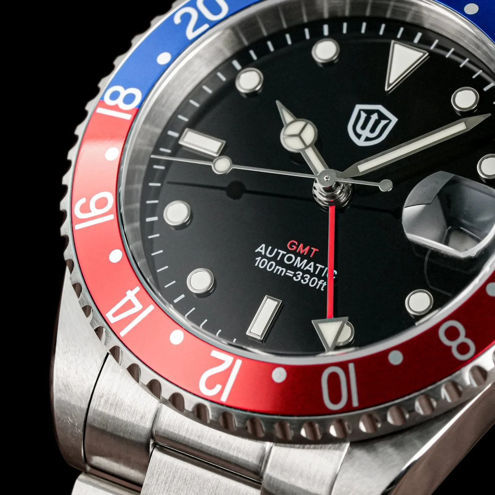 Watchdives WD0014 Aluminum Bezel Vintage NH34 GMT Watch - Image 9